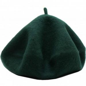 Berets Wool Beret Hat-Solid Color French Style Winter Warm Cap for Women Girls Lady - Beret Hat- Dark Green-fba - CB18Q25YLA7...