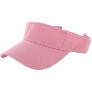 Visors Plain Men Women Sport Sun Visor One Size Adjustable Cap - Pink - CL11SD3Q3IL $20.10