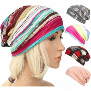 Skullies & Beanies Print Flower Cap Cancer Hats Beanie Stretch Casual Turbans for Women - A-red - CL18CQXQ8YU $19.13