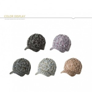 Skullies & Beanies Womens Knit Newsboy Cap Warm Lined Winter Hat 100% Soft Acrylic with Visor - 69242_blackgray - CA12O5PUXR6...