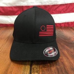 Baseball Caps Betsy Ross Flexfit Side Flag Hat - Black - C218XUOIIIC $42.44