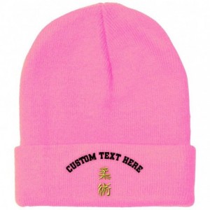 Skullies & Beanies Custom Beanie for Men & Women Jujitsu Embroidery Acrylic Skull Cap Hat - Soft Pink - CY18ZS42QZR $32.37
