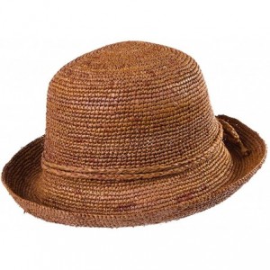 Sun Hats Womens Straw Beach Sun Hat Wide Brim UPF 50+ Panama Fedora Packable & Adjustable - 16023orange - CD18R4S6DSD $44.15