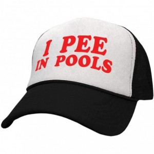 Baseball Caps I Pee in Pools - Funny Summer Swimming Pool Prank - Trucker Style Retro Hat - Black - C518YL3YGSY $22.77