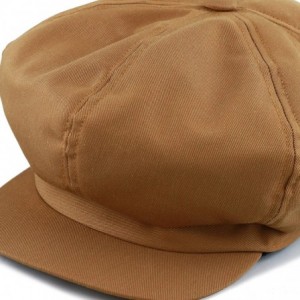 Newsboy Caps Exclusive Cotton Newsboy Gatsby Applejack Cabbie Plain Hat Made in USA - Timber - CL12NUGFXBH $22.41