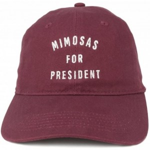 Baseball Caps Mimosas for President Embroidered 100% Cotton Adjustable Cap - Maroon - C312N6CN602 $39.47