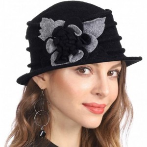 Berets Women's Winter Warm 100% Wool Beret Beanie Cloche Bucket Hat - Black - C018Y7RL8XY $32.18