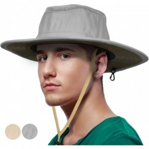 Sun Hats Safari Boonie Hat for Men Women UPF 50 Protection Water Repel Sun Hat - Grey - CP17YZ9K8M3 $32.51