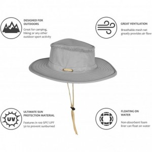 Sun Hats Safari Boonie Hat for Men Women UPF 50 Protection Water Repel Sun Hat - Grey - CP17YZ9K8M3 $28.99