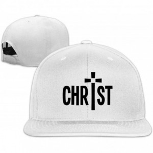 Baseball Caps Christian Jesus Cross 2 Snapback Hats Adjustable Cotton Flat Bill Baseball Caps Mens - White - CI196XQRIOL $26.84