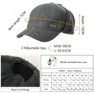Baseball Caps Wool/Cotton/Washed Baseball Cap Earflap Elmer Fudd Hat All Season Fashion Unisex 56-61CM - 99726_black - CQ18IR...
