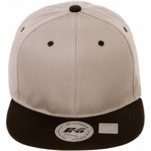 Baseball Caps Snapback Cap- Blank Hat Flat Visor Baseball Adjustable Caps (One Size) - Grey Black - CD18068KYH3 $17.67