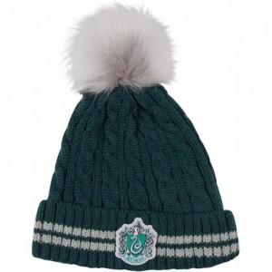 Skullies & Beanies Harry Potter Beanie Hat Knit Cap - Official - Pompom Slytherin - CK18CIM7EU9 $24.35