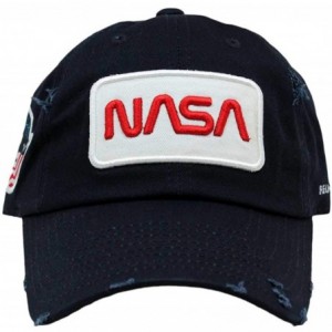 Baseball Caps Skylab NASA Hat with Special Edition Patch - Navy Worm Distressed - CR186TOI508 $46.63
