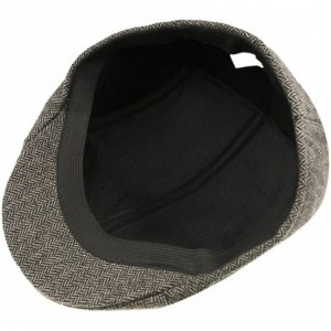 Baseball Caps Classic Herringbone Newsboy Hunting Headwear - Black&beige - CO12N9N7TO5 $25.23