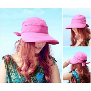 Sun Hats Sun Hats for Women with UV Protection Wide Brim Sun Hat Visor Summer Beach Outdoor Foldable Womens Cap - Beige - C41...