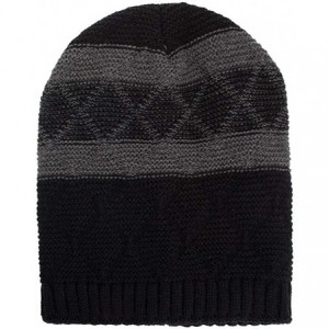 Skullies & Beanies Warm Oversized Chunky Soft Oversized Cable Knit Slouchy Beanie Winter Warm Knit Hat Skull Cap - Black 2 - ...