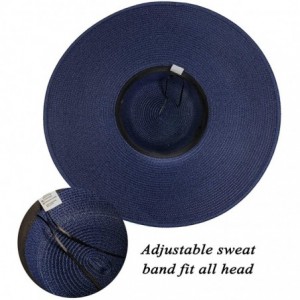 Sun Hats Foldable Women Beach Hat Sun Hat - 2020 - Navy - CK194MGK2CC $27.90