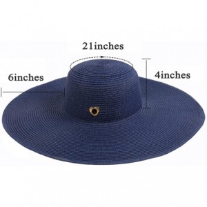 Sun Hats Foldable Women Beach Hat Sun Hat - 2020 - Navy - CK194MGK2CC $25.49