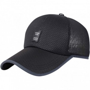 Sun Hats Unisex Mesh Anti-UV Sun Hat Breathable Dry Quickly Baseball Hat Running Cap - Black - CQ18RXZUTN9 $25.28
