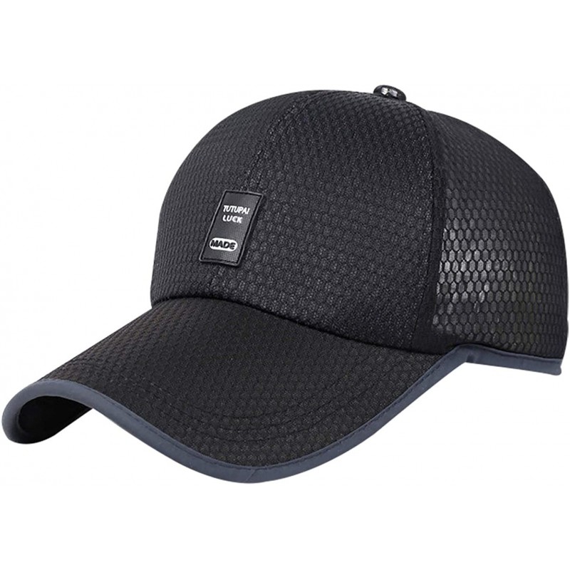 Sun Hats Unisex Mesh Anti-UV Sun Hat Breathable Dry Quickly Baseball Hat Running Cap - Black - CQ18RXZUTN9 $23.72