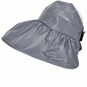 Visors Summer Collapsible Large Wide Brimmed Sun Hat Anti-UV Hat Sun Beach Empty Hat - Gray - CG18D2MO8IS $27.15