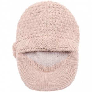 Skullies & Beanies Women's Knitted Newsboy Hat Double Layer Visor Beanie Cap with Soft Warm Fleece Lining - CO194SLHMQA $28.44