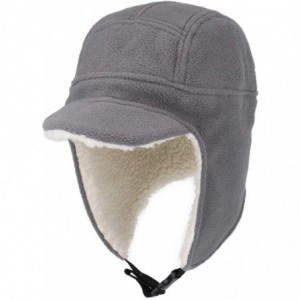 Skullies & Beanies Men's Fleece Warm Winter Hats with Visor Windproof Earflap Skull Cap - Brite Grey - CR18Z2R30CY $23.21