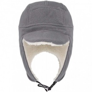 Skullies & Beanies Men's Fleece Warm Winter Hats with Visor Windproof Earflap Skull Cap - Brite Grey - CR18Z2R30CY $22.59