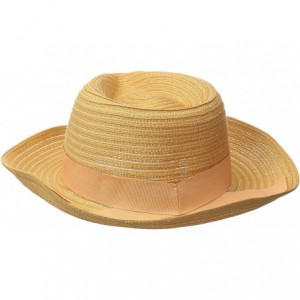 Fedoras Women's Avanti Packable Fedora Sun Hat with Memory Wire- Rated UPF 30 for UV Protection - Tan - CG128ZTAH3N $56.24