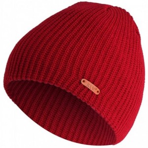 Skullies & Beanies Clearance Men Women Baggy Warm Crochet Winter Wool Daily Beanie Hat Skull Cap for Men Women - Wine Red - C...