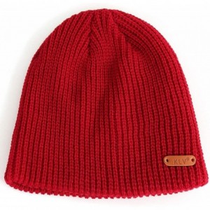 Skullies & Beanies Clearance Men Women Baggy Warm Crochet Winter Wool Daily Beanie Hat Skull Cap for Men Women - Wine Red - C...