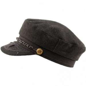 Newsboy Caps Men's Greek Fisherman Sailor Fiddler Winter Wool Driver Hat Flat Cap - Charcoal - C411PHNC4XX $31.27
