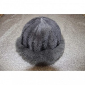 Berets Womens Winter Hat with Fox Brim Real Fur Hats - Gray-1 - CN18M7W8UHA $99.12