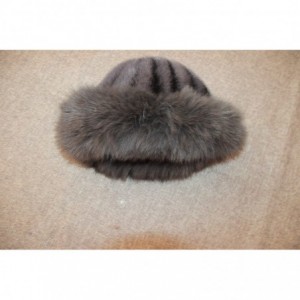 Berets Womens Winter Hat with Fox Brim Real Fur Hats - Gray-1 - CN18M7W8UHA $99.12