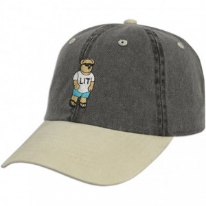Baseball Caps LIT Teddy Cap Hat Dad Fashion Baseball Adjustable Polo Style Unconstructed New - Black / Sand - CQ185Q6UY74 $23.96