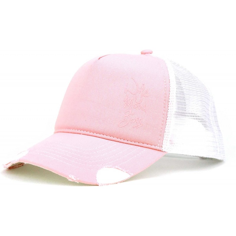 Baseball Caps Wife Mom Boss Trucker Cap - Pink-white - C6182EII6EW $18.40