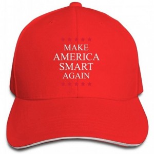 Baseball Caps Make America Smart Again Adjustable Baseball Hat Dad Hats Trucker Hat Sandwich Visor Cap - Red - CD18GL68LDX $2...
