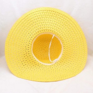 Sun Hats Women Hat Fineser Leopard Bowknot - Yellow - C918O8545CA $16.94