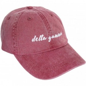 Baseball Caps Delta Gamma (N) Sorority Baseball Hat Cap Cursive Name Font dg - Burgundy - CD18SDN74S2 $41.02