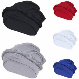Skullies & Beanies Women Concise Turban Twisted Braid Headscarf Cap Hair Covered Wrap Hat - Blue - CF18AZSQQKG $18.69