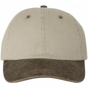 Baseball Caps Pigment Dyed Cotton Twill Cap - Beige/Bark - CF185R43H8E $17.78