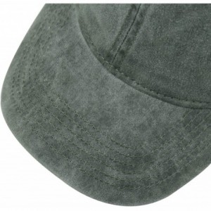 Baseball Caps Vintage Baseball Cap 100% Washed Twill Soft Cotton Adjustable Unisex Dad-Hat - Army Green - CQ18SMWNIGL $21.30