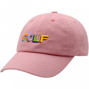 Baseball Caps Golf Baseball Cap 100% Cotton Embroidered Dad Hat Snapback Unisex Twill Hat - Pink - CX18YZUNTSG $22.94