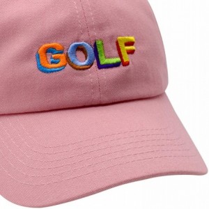 Baseball Caps Golf Baseball Cap 100% Cotton Embroidered Dad Hat Snapback Unisex Twill Hat - Pink - CX18YZUNTSG $22.94