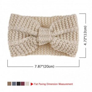 Cold Weather Headbands 5PCS Womens Chunky Cable Knit Crochet Turban Headbands Winter Warm Twist Head Wrap Ear Warmers - C118O...
