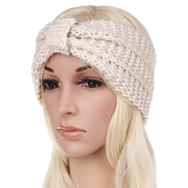 5PCS Womens Chunky Cable Knit Crochet Turban Headbands Winter Warm ...