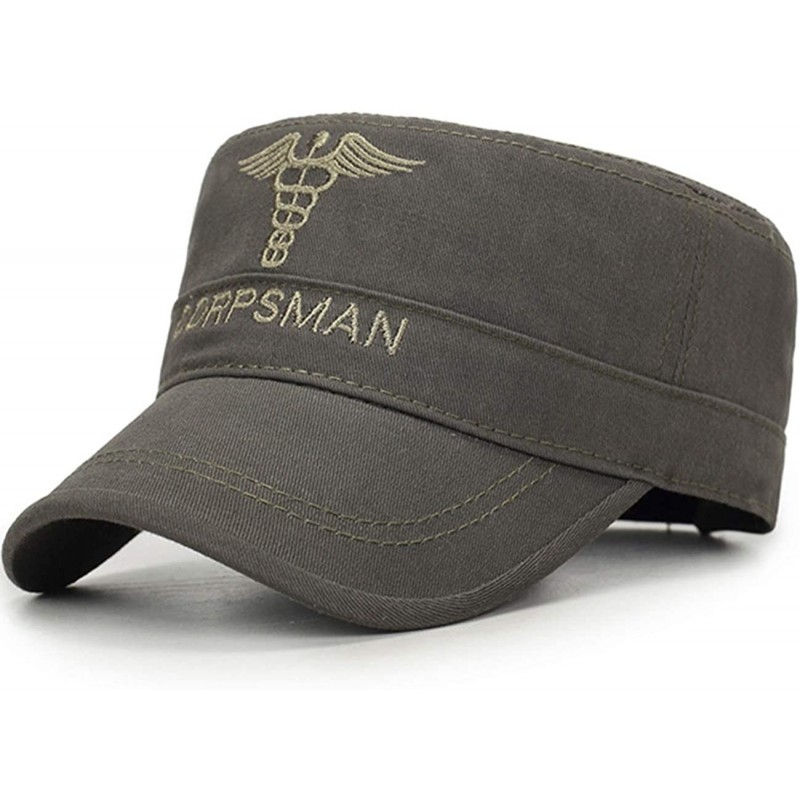 Baseball Caps Fashion Solid Color Unisex Adjustable Strap Cadet Cap Embroidered - 2-army Green - CE18W430697 $27.87