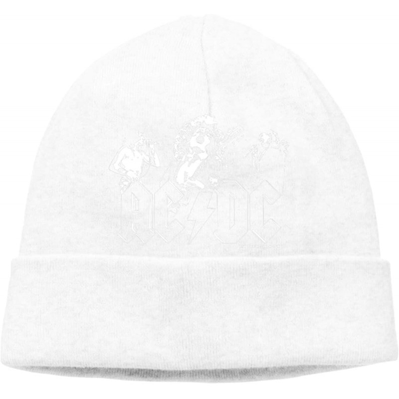 Skullies & Beanies Black ACDC Let There Be Rock Soft Adult Adult Hedging Cap (Thin) - White - C1192R5DSCY $20.63