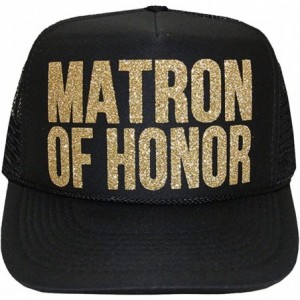 Baseball Caps Matron of Honor Glitter Trucker Hat - CC17YKDA67K $37.68